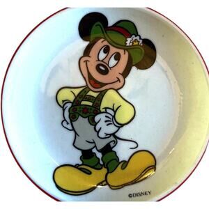Vintage Disney Mickey Mouse Lederhosen Reutter Porzellan W Germany 3.5” Plate